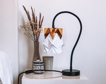 Tischlampe KIKYO mit flexiblem Kabel und kleinem Papier-Lampenschirm