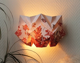 Applique murale Origami d’automne faite à la main en papier | Luminaire mural | Parfait pour vos intérieurs