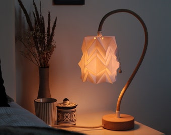 Table Lamp KIKYO with flexible cable and small paper lampshade