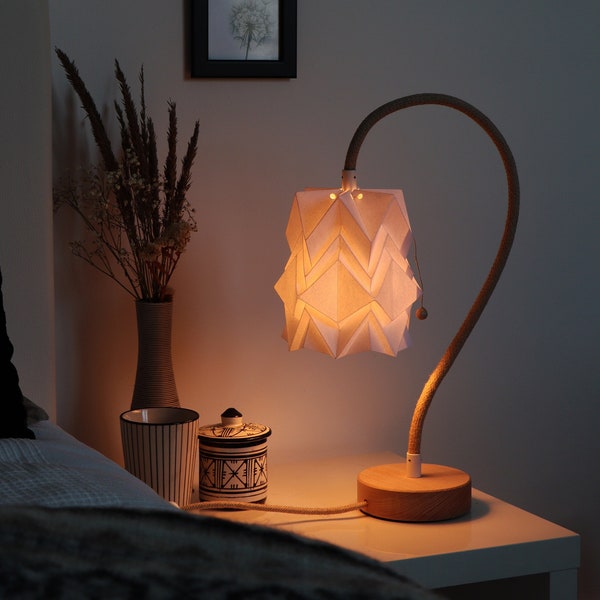 Lampe de Table Kikyo avec pied flexible et petit abat-jour en papier