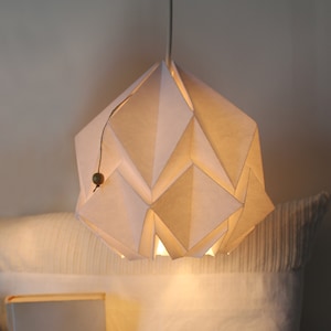 Origami lampshade in white paper, small size