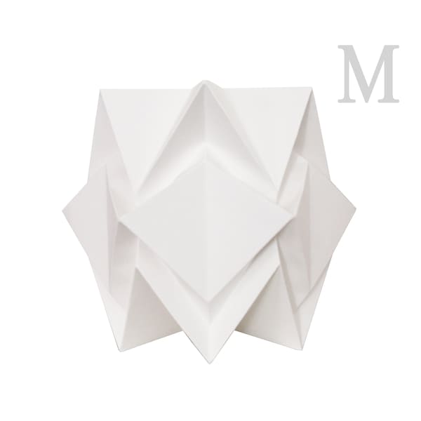 Lampe de table origami en papier blanc, taille M