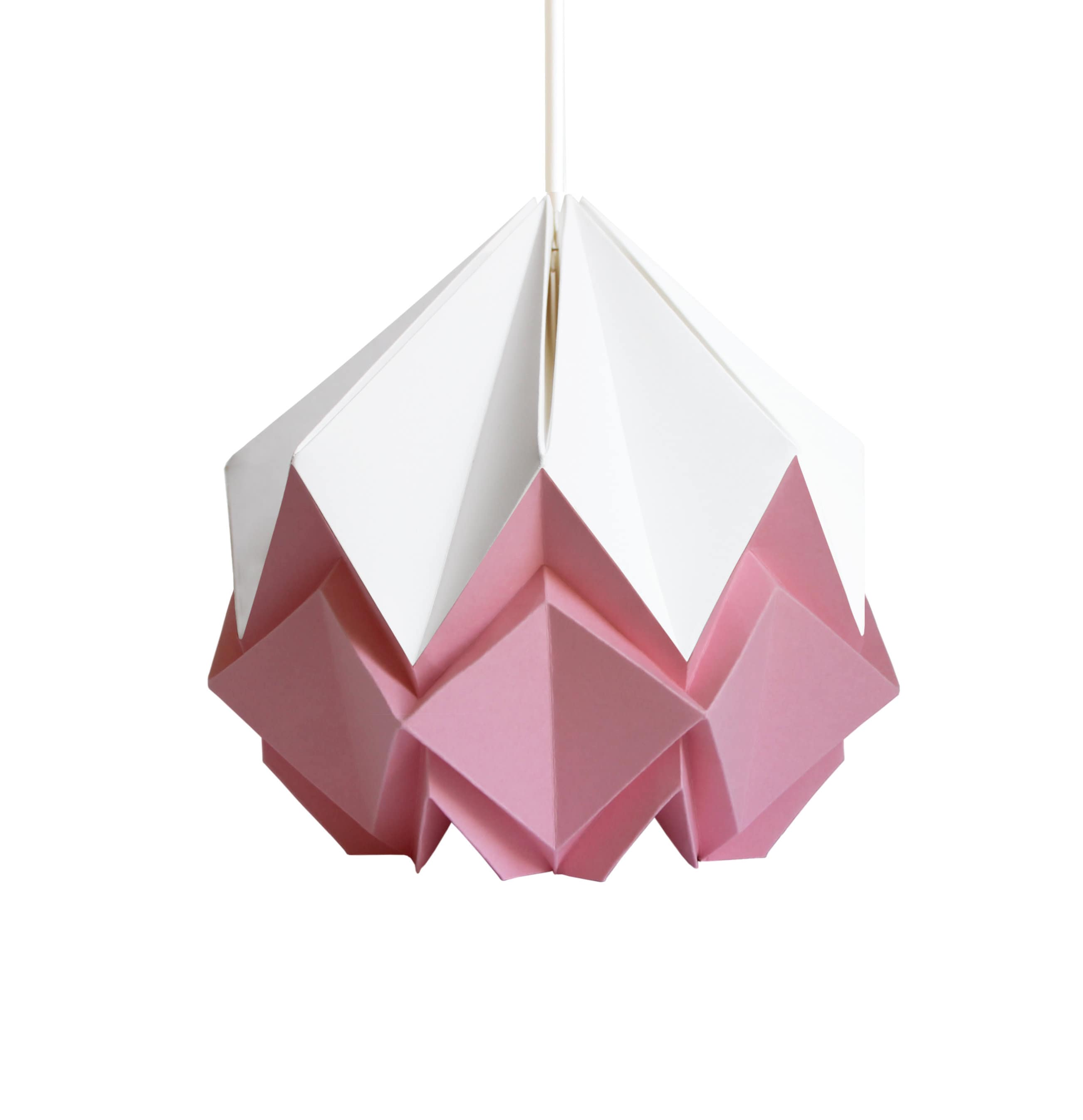 Suspension Origami en Papier Blanc et Gris Foncé, Taille S