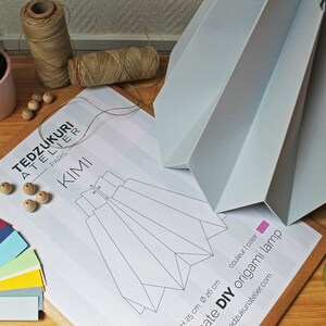 DIY origami lampshade in light grey paper image 5