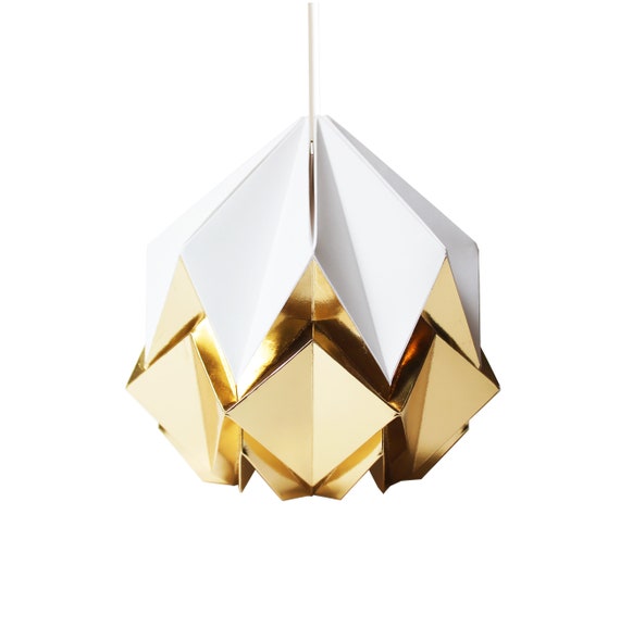 white origami lampshade