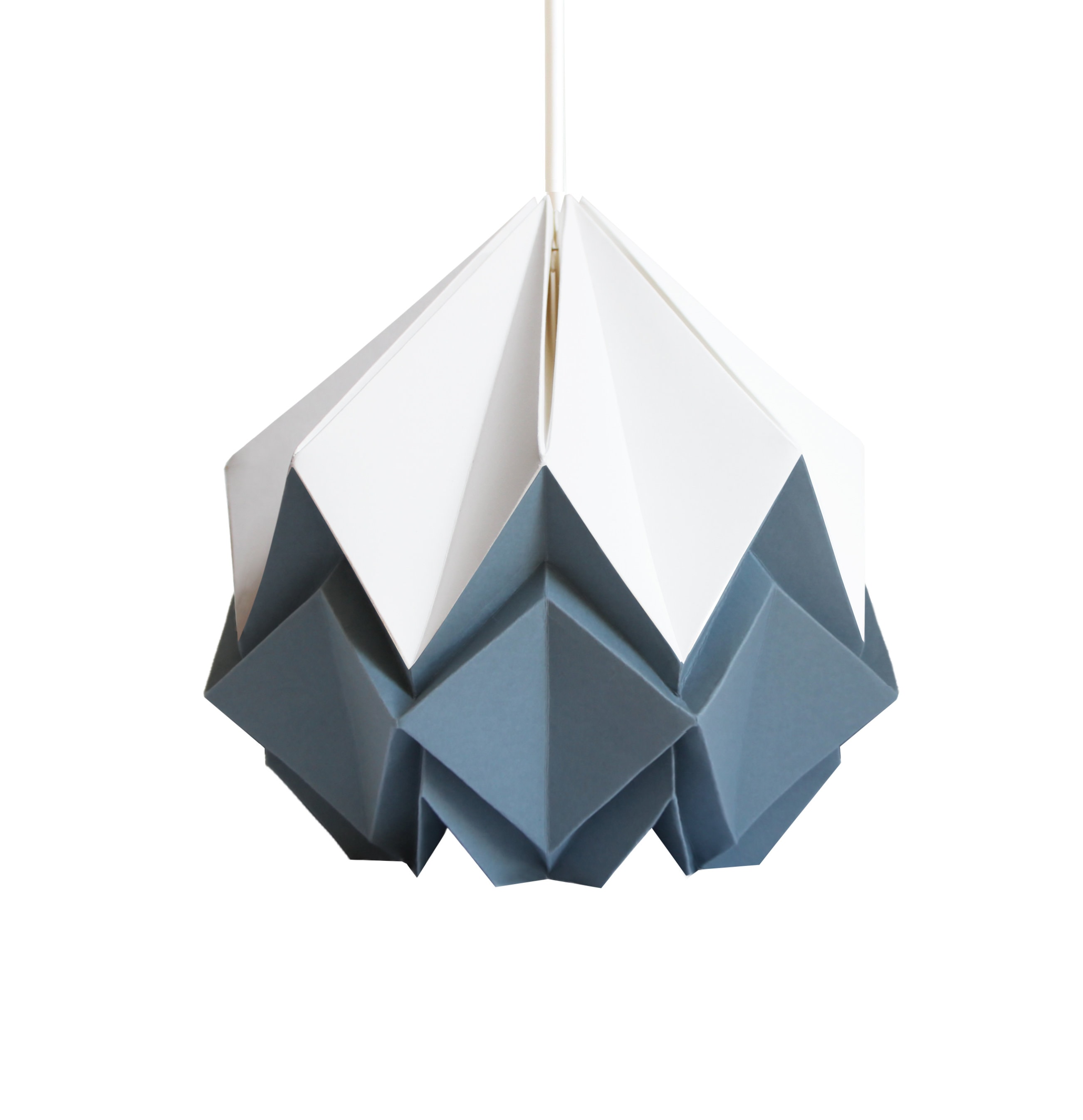 Suspension Origami en Papier Blanc et Gris Foncé, Taille S