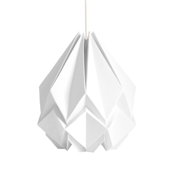 Suspension origami simple et élégante | suspension blanc neige | design scandinave contemporain parfait pour votre salon ou votre chambre