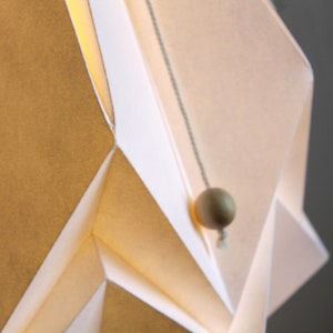 Origami lampshade in white paper, large size image 5