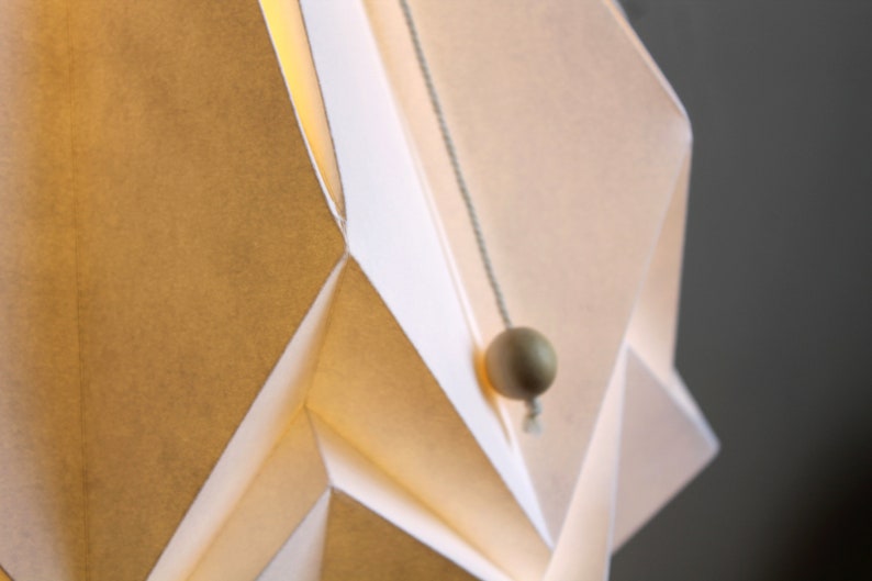 Origami lampshade in white paper, large size image 5