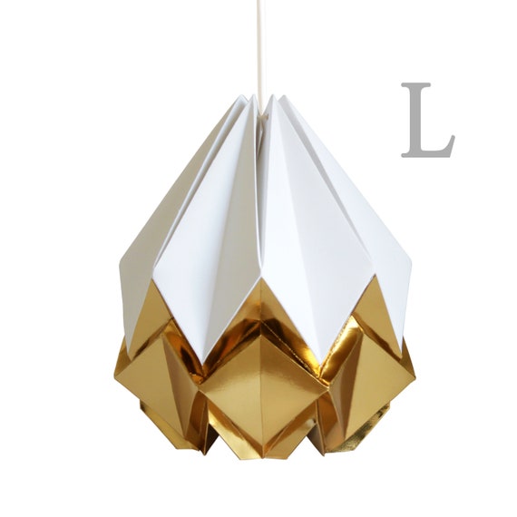 white origami lampshade