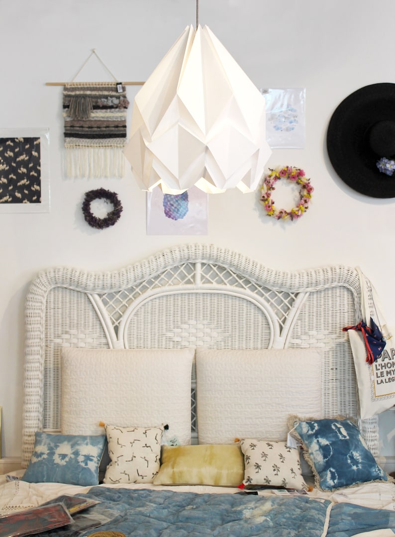 XL origami lamp handmade in paper Oversized pendant light Etsy