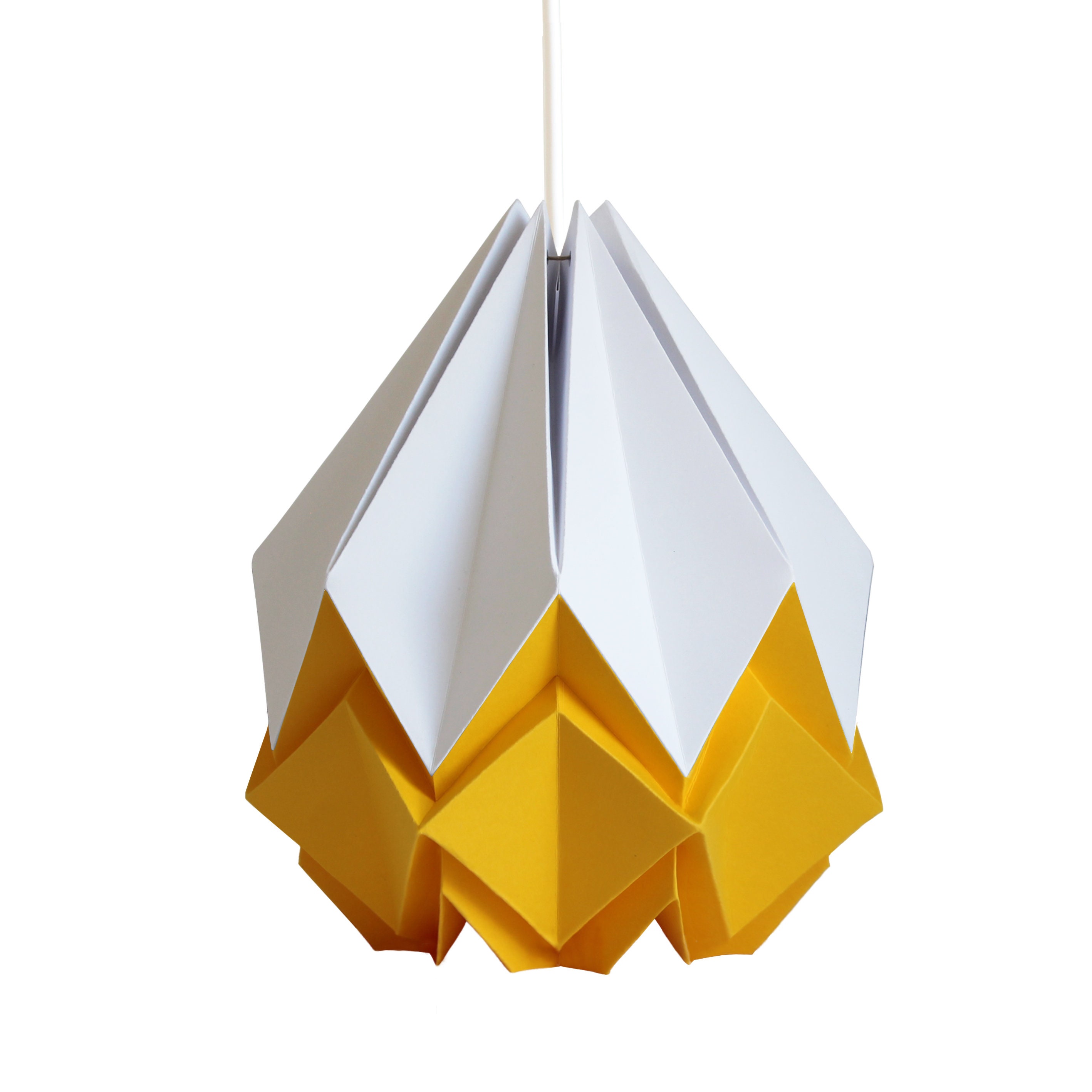 Suspension Origami en Papier Blanc et Jaune d'or, Taille M