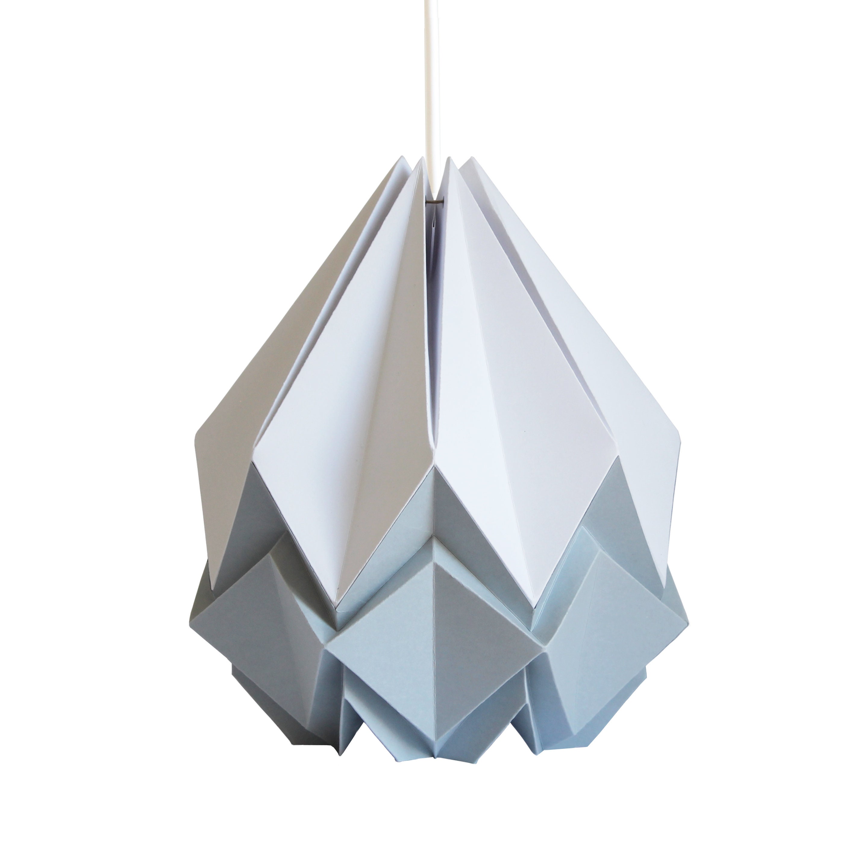 Suspension Origami en Papier Blanc et Gris Clair, Taille M