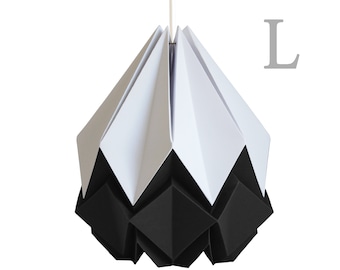 LAST ITEMS - Origami lampshade in white and black paper, large size