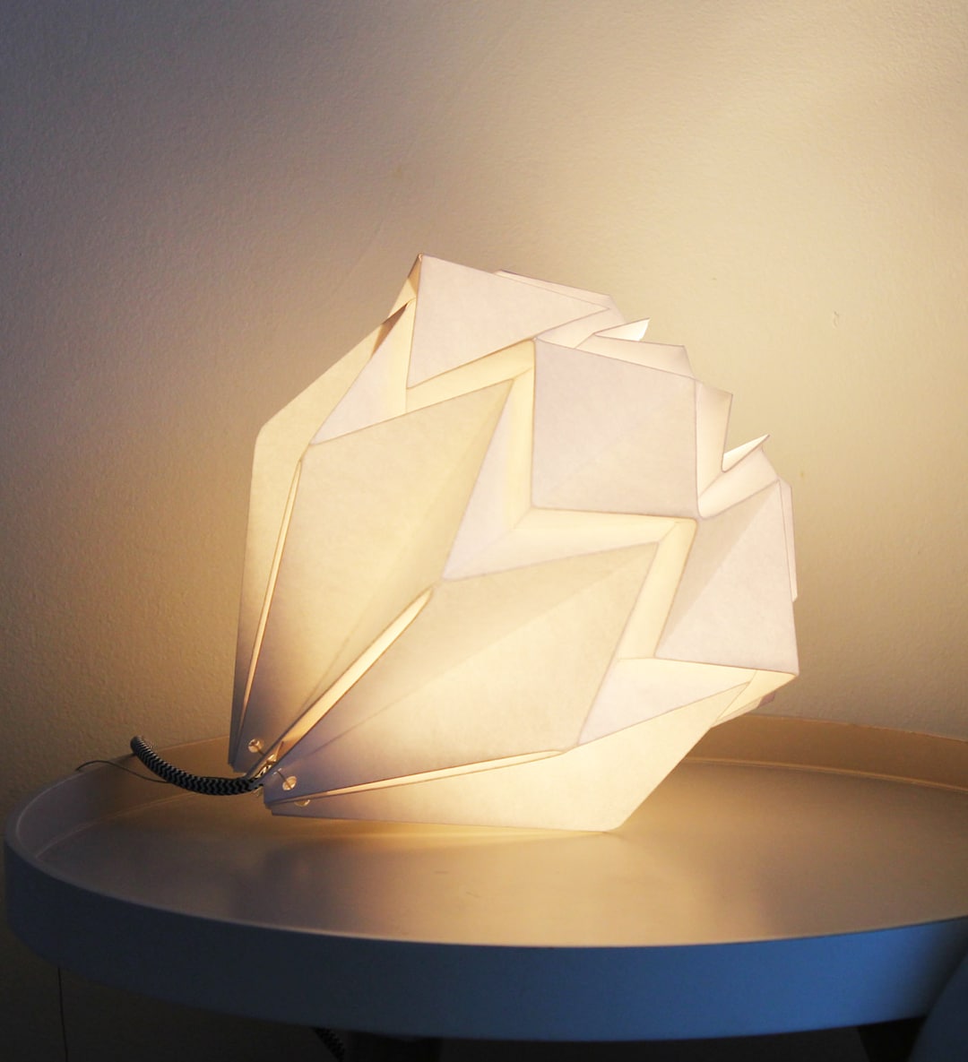 Origami Table Lamp Handmade in Paper - Etsy
