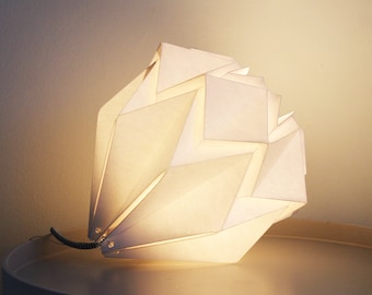 Origami table lamp handmade in paper