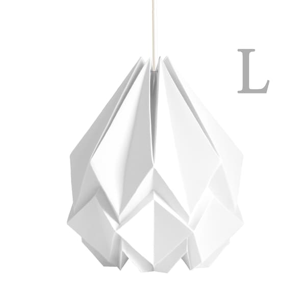 Suspension origami en papier blanc, taille L