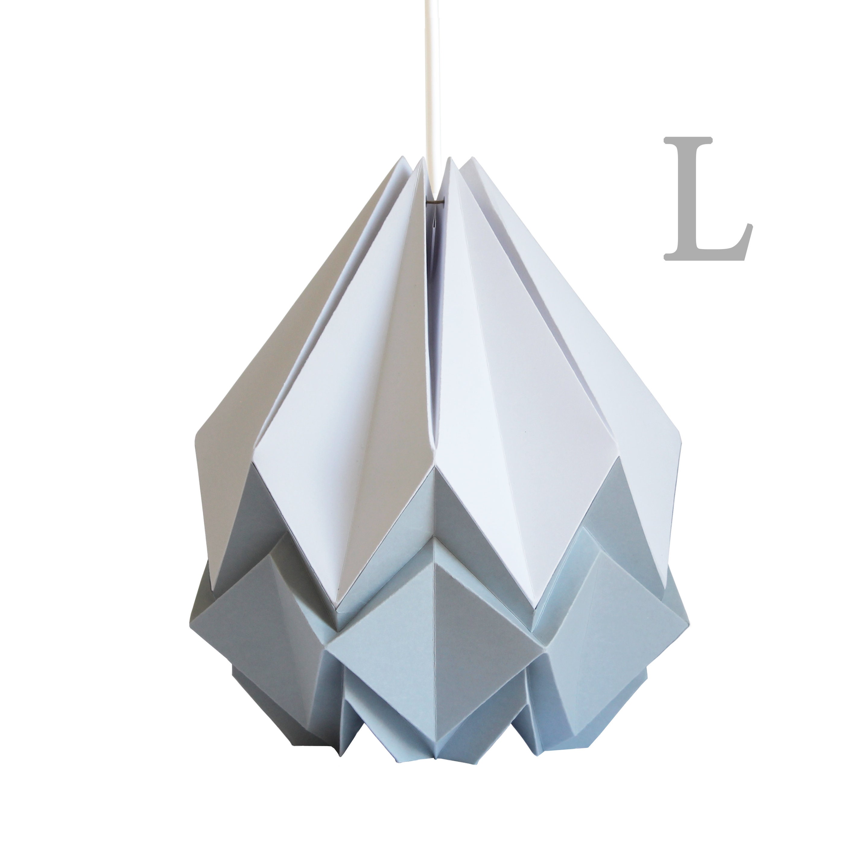 Suspension Origami en Papier Blanc et Beige , Taille L