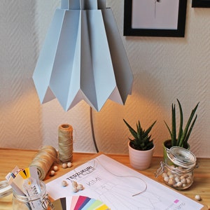 DIY origami lampshade in light grey paper image 3