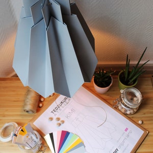 DIY origami lampshade in light grey paper image 4