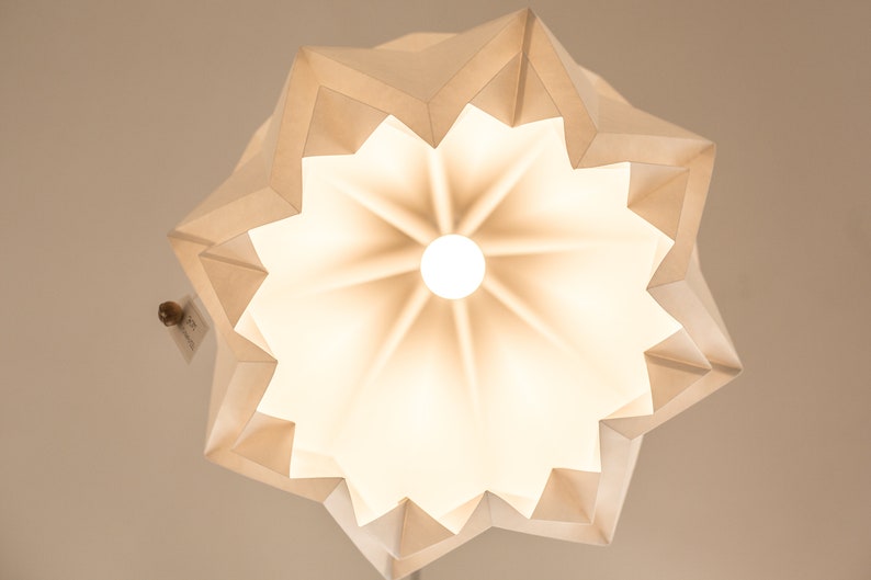 XL origami lamp handmade in paper Oversized pendant light Etsy