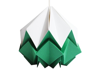 LAST ITEMS - Origami lampshade in white and forest paper, small size