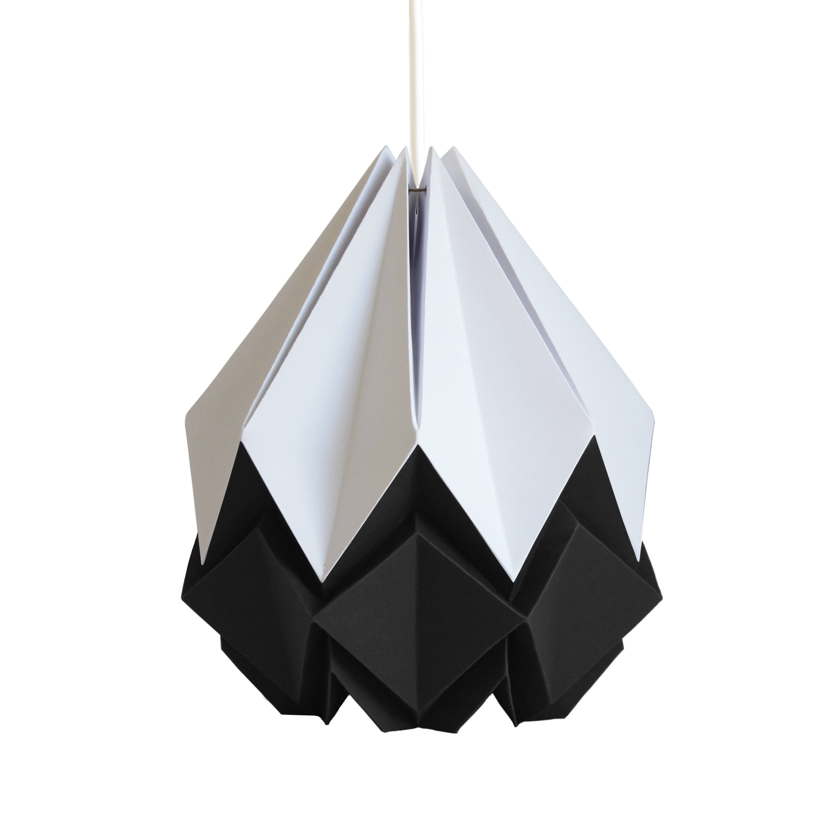 Suspension Origami en Papier Blanc et Noir, Taille M