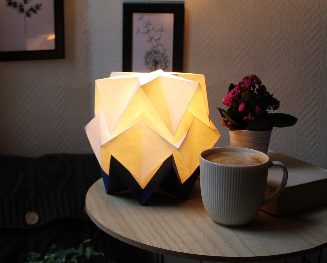 Origami Table lamp in paper Etsy