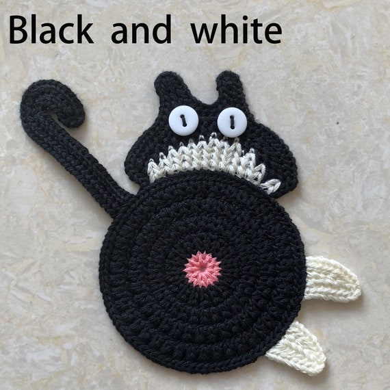  Cat Coasters, Peek A Boo Cat Butt Coasters, Crochet