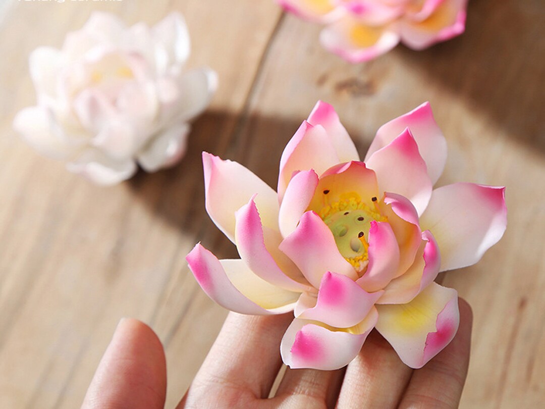 Handkneaded Ceramic Lotus Flower, Lotus Flower Incense Stand, Tea Pet Ornament Fine to Keep Etsy
