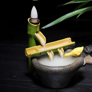 Bamboo Bird Incense Burner, Inverted Incense Burner Incense Holder, Handmade Modern Resin Pendant Incense Burner