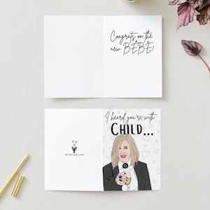 Bebe Moira Rose Schitts Creek Tarjeta de bienvenida para baby shower / Tarjeta divertida / Tarjeta de descarga digital imprimible / Moira / Catherine O'Hara