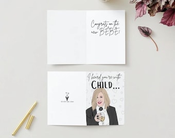 Bebe Moira Rose Schitts Creek Welcome Baby Shower Card | Funny Card | Printable Digital Download Card| Moira | Catherine O'Hara