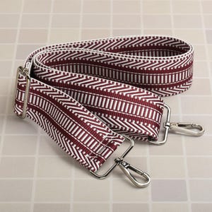 Weinrot und Weiß Gurt für Tasche 2 Zoll breit Cross Body Strap