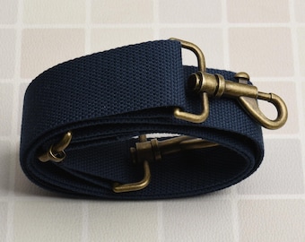 Correa de lona azul para bolso, correa ajustable para bolso cruzado