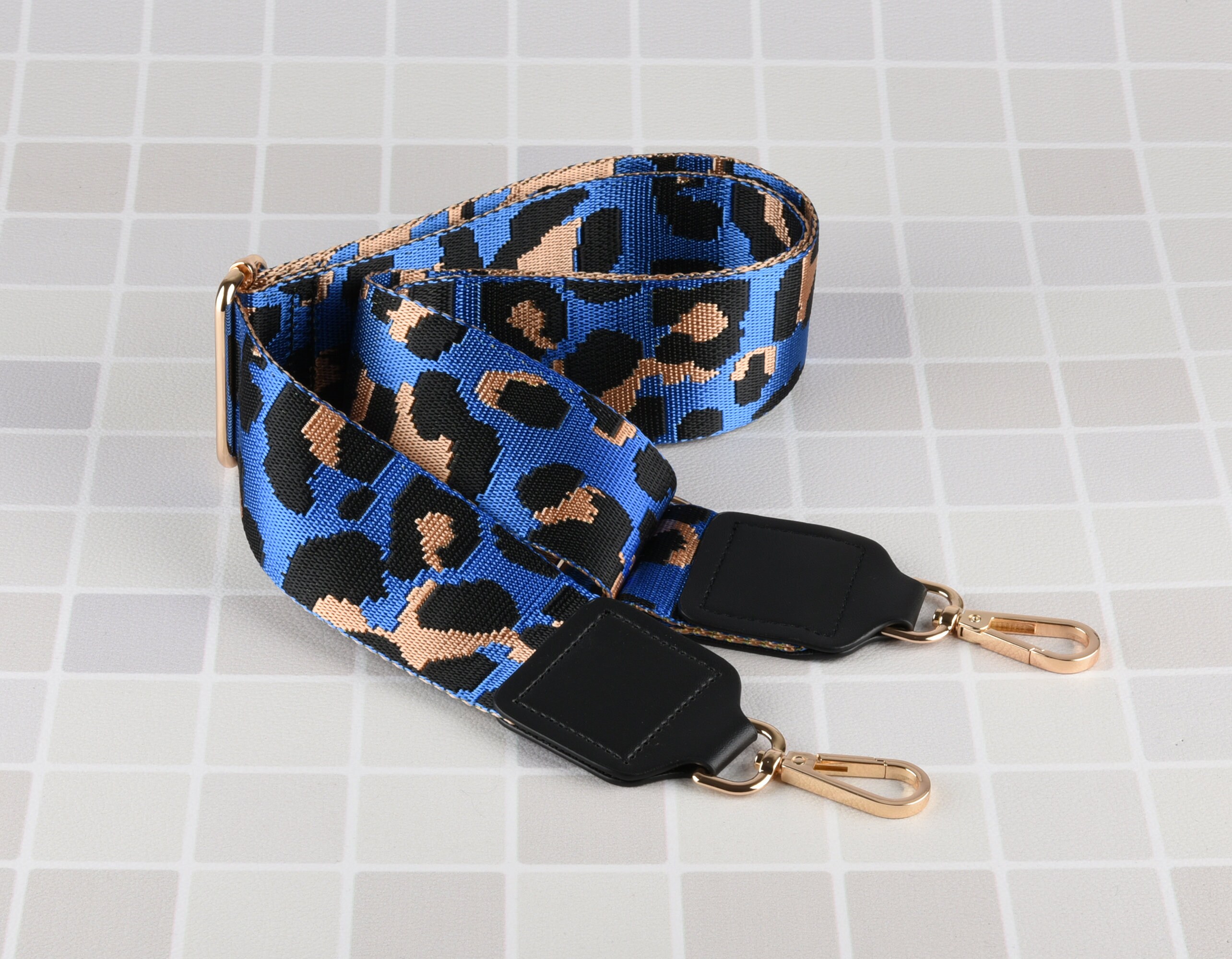 Royal Blue Leopard Skin Pattern Strap Adjustable Crossbody Bag Etsy