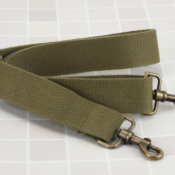 Green Canvas Bag Strap, Adjustable Crossbody Bag Strap