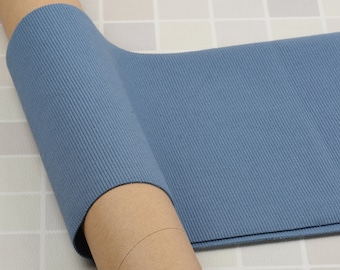 Blue Elastic Ribbed Knit Fabric for Waistband, Cuff, Neckband
