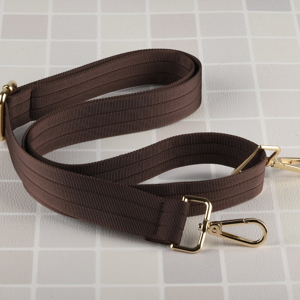 Dark Brown Nylon Strap for Bag 1.18 inch Wide Cross Body Strap