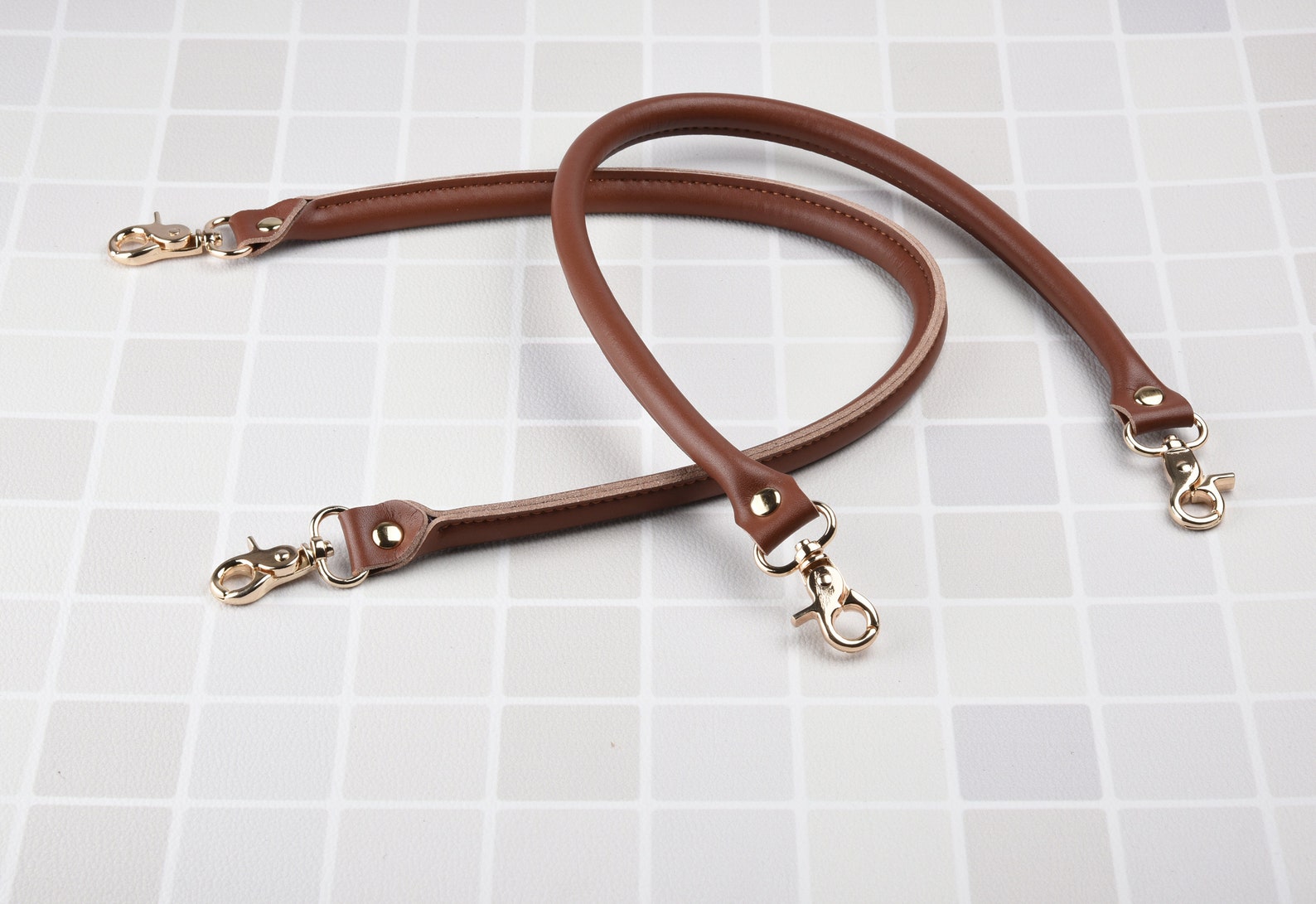 Faux Leather Bag Handle Brown Etsy