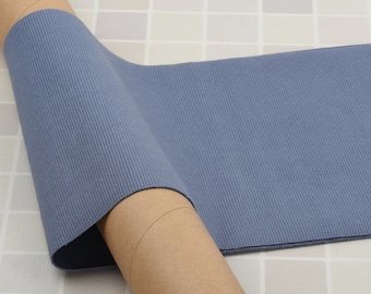 Steel Blue Elastic Ribbed Knit Fabric for Cuffs, Neckbands, or Waistbands