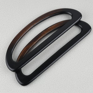 23.5cm Dark Brown Wood Handles for Hand Bag one pair image 1