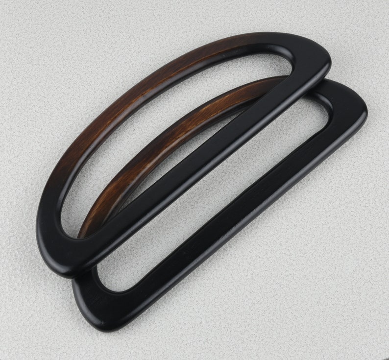 23.5cm Dark Brown Wood Handles for Hand Bag one pair image 1