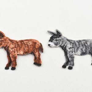 Donkey Embroidered Iron On Patch, Animal Applique