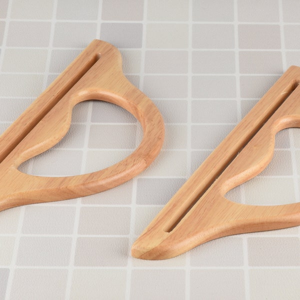 30cm Natural Color Oak Wooden Bag Handles - one pair