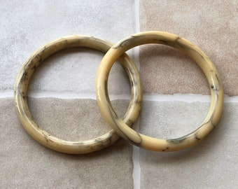 Anses de sac à main rondes en acrylique rond de couleur ivoire