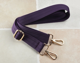 Purple Nylon Strap for Bag 1.18 inch Wide Cross Body Strap