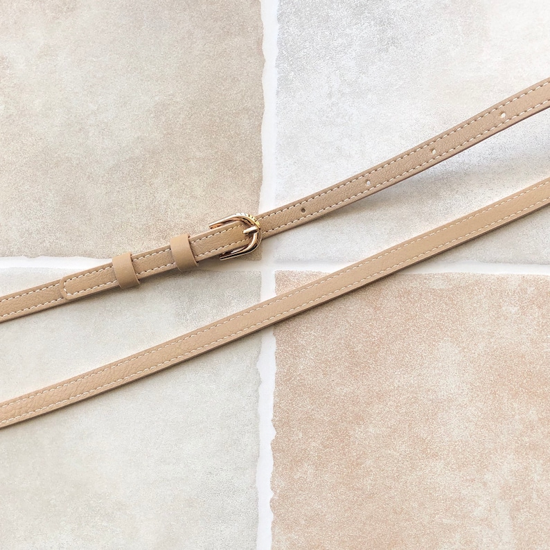 Light Tan Faux Leather Purse Strap 1.2cm Width