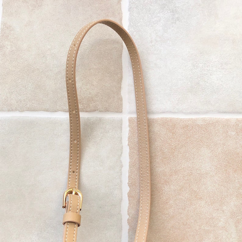 Light Tan Faux Leather Purse Strap 1.2cm Width