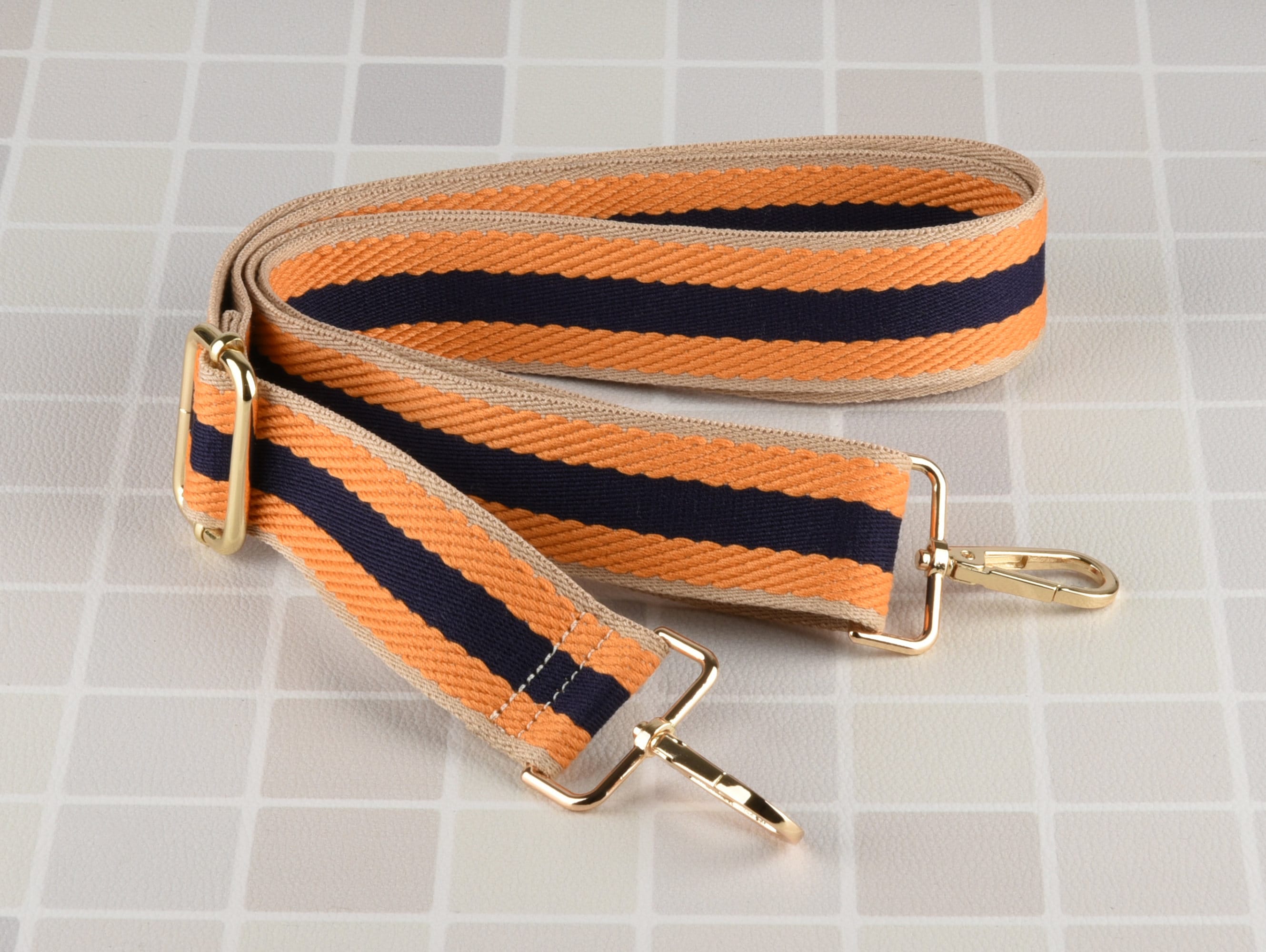 Orange and Navy Crossbody Bag Strap Adjustable Handbag Strap Etsy